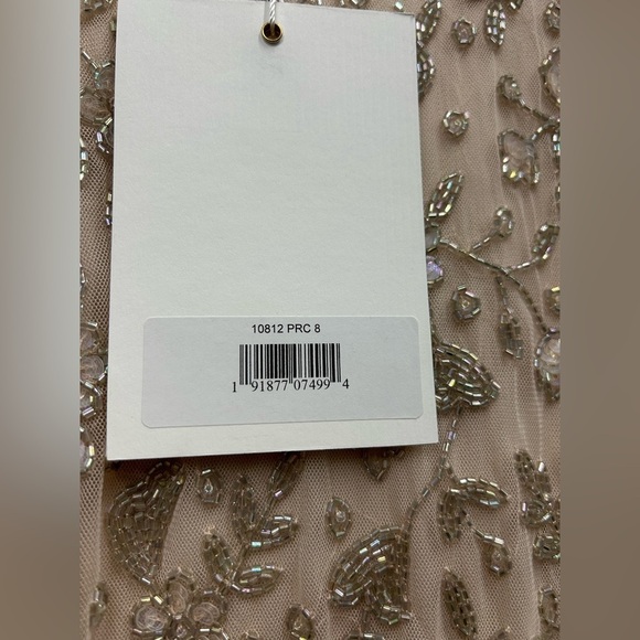 Mac Duggal 10812 NWT BEADED TEA LENGTH DRESS W/ SHEER SLEEVES - Picture 14 of 15